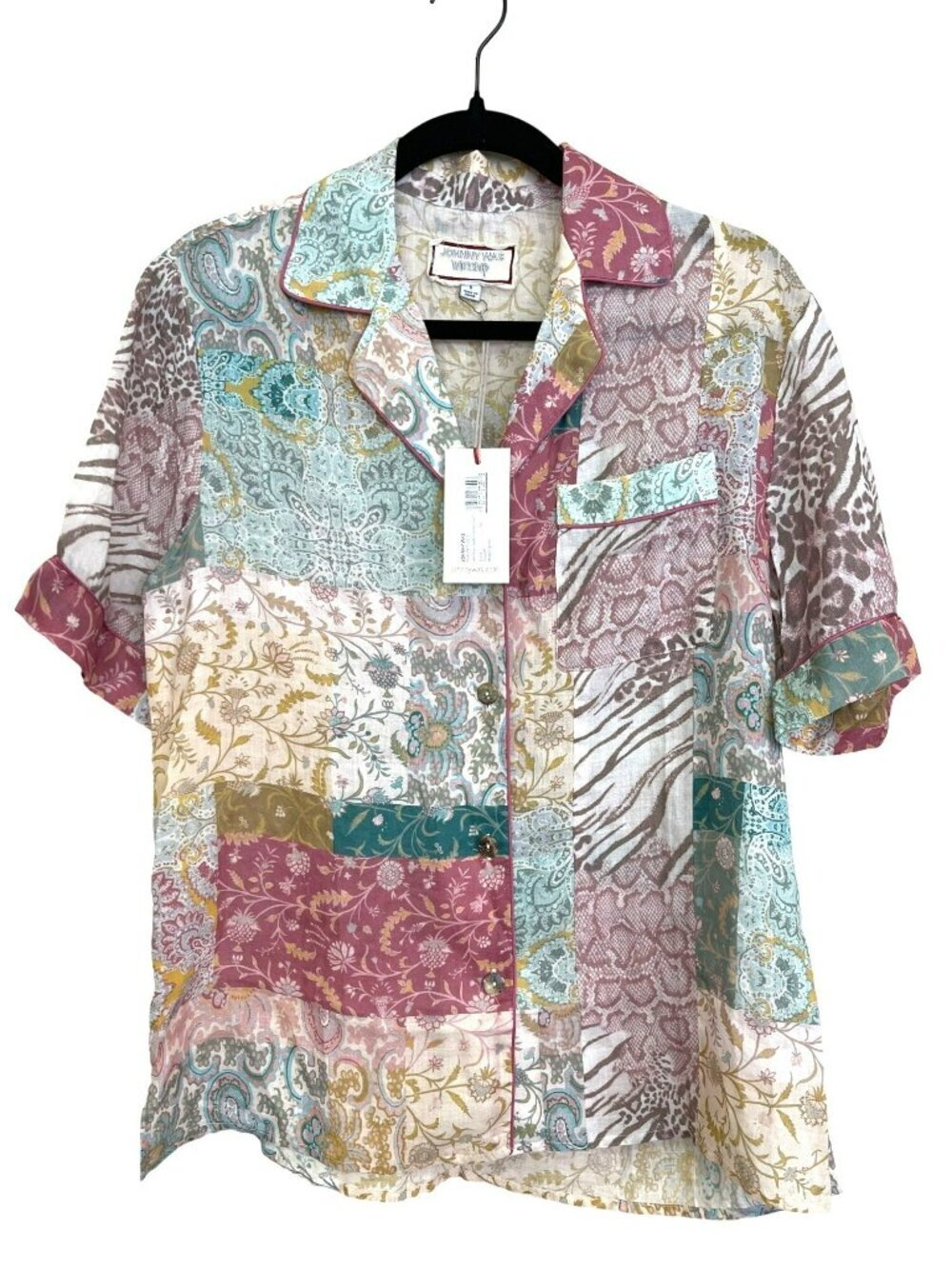 Johnny Was Marseille Garden Resort Button Linen Shirt Sz Small NWT